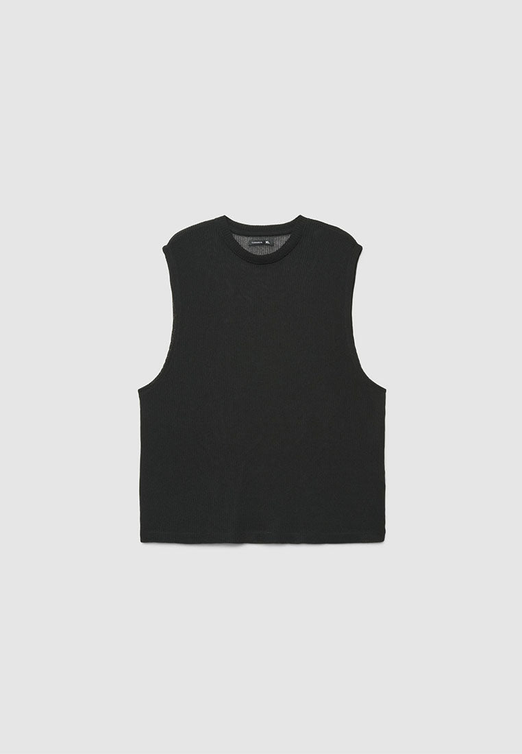 Men's Boxy Sleeveless Knit T-shirt