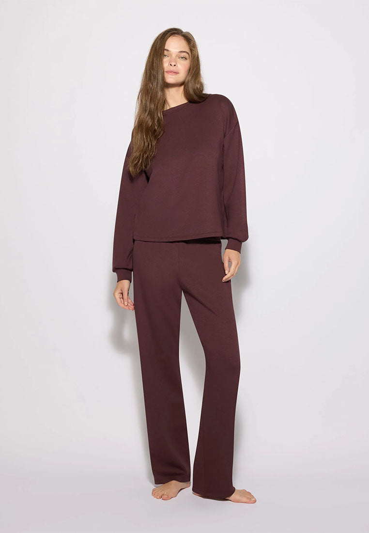Women's Solid colour pyjama set with t-shirt and trousers