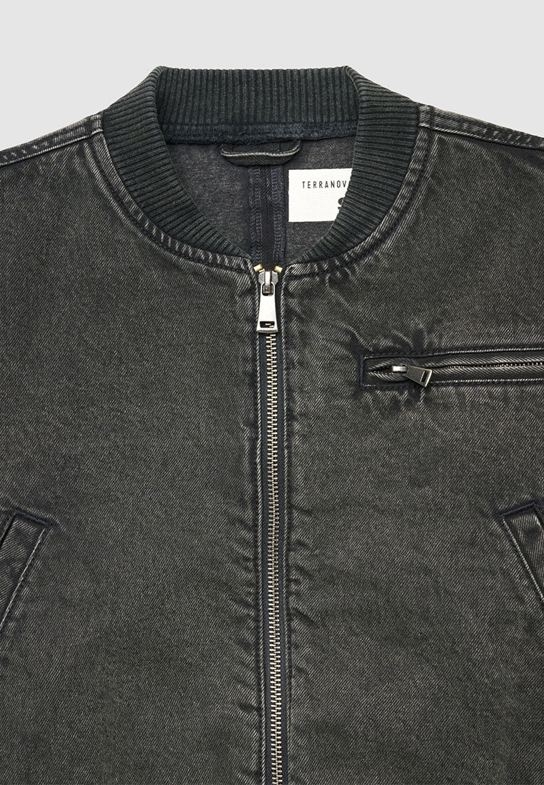 Women's Denim Bomber Jacket