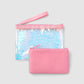 Women's Holographic Beach Clutch with Hearts