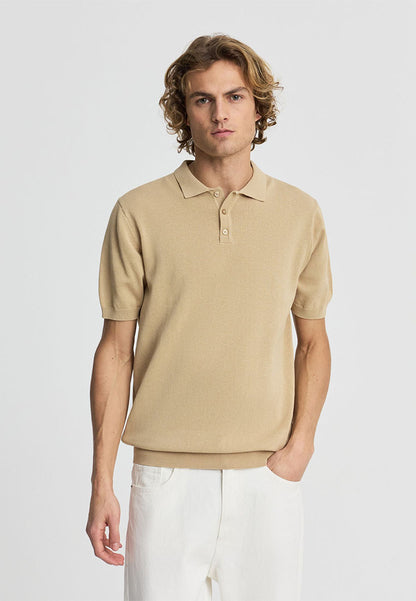 Men's Knitted Short Sleeved Polo Shirt