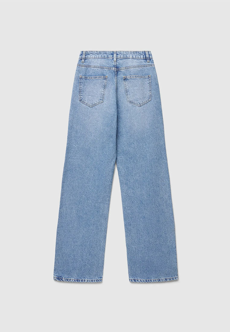Women's Wide Leg Solid Color Jeans
