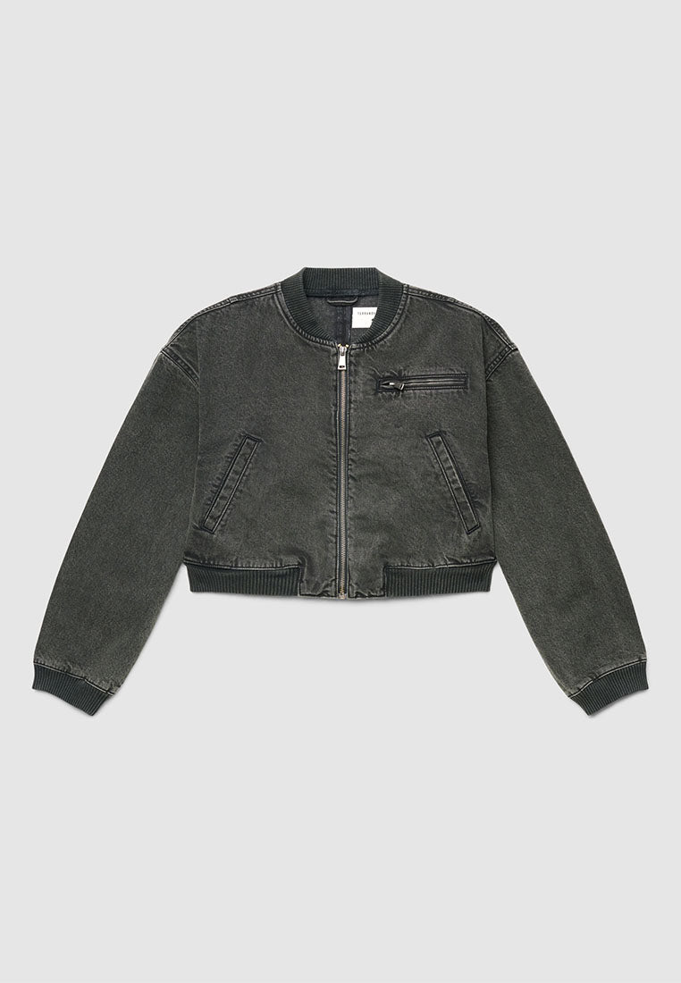 Women's Denim Bomber Jacket