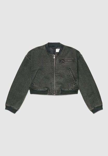 Women's Denim Bomber Jacket