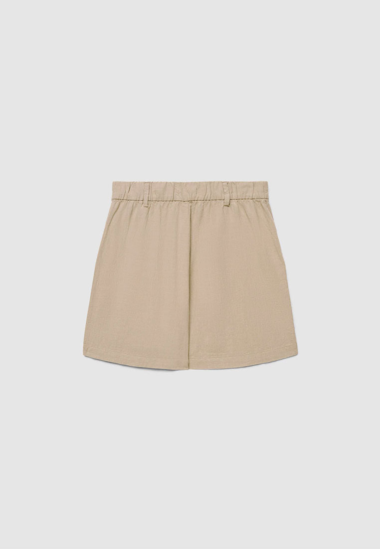 Women's Plain Linen-Effect Shorts