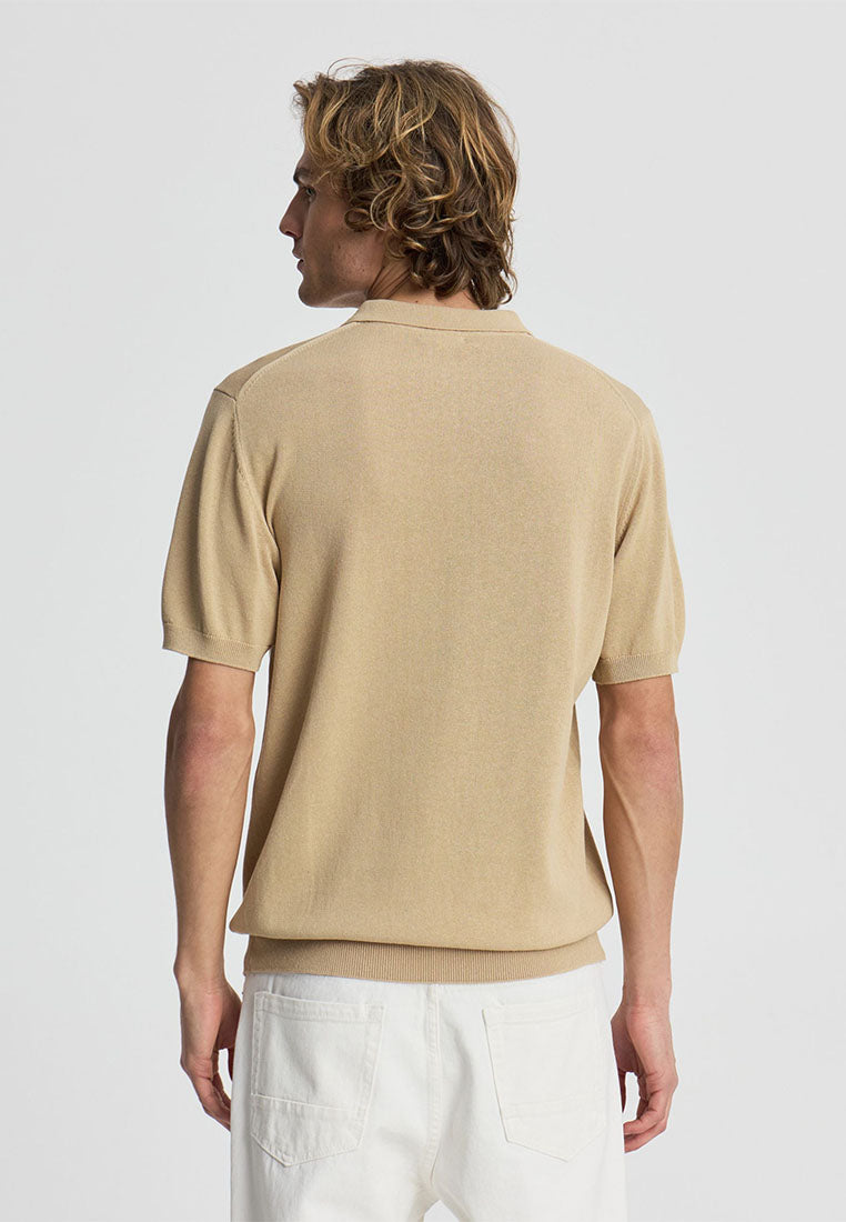 Men's Knitted Short Sleeved Polo Shirt