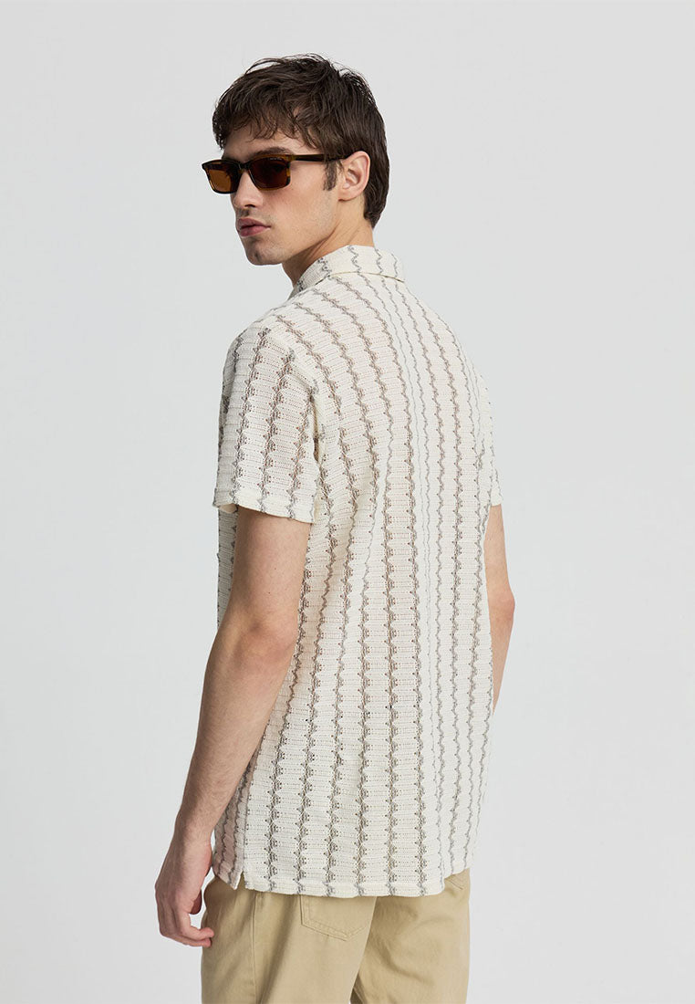 Men's Zigzag Striped Polo T-Shirt
