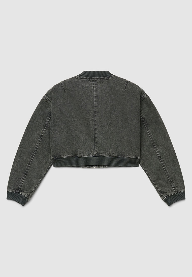 Women's Denim Bomber Jacket