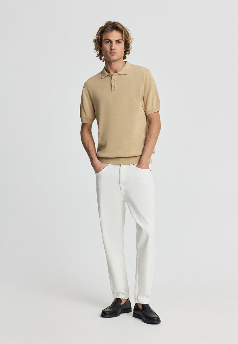 Men's Knitted Short Sleeved Polo Shirt