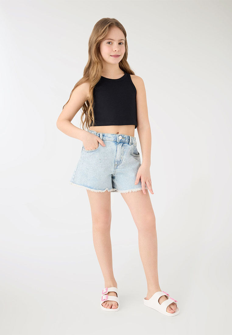 Sleveless Plain Tank Top For Girls