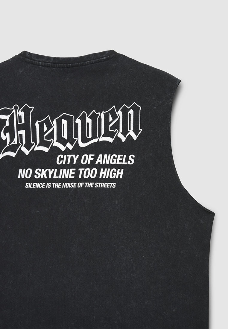 Men's Gothic Print Sleeveless Tank Top