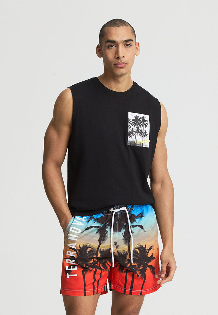 Men's Palm tree print Sleeveless Top