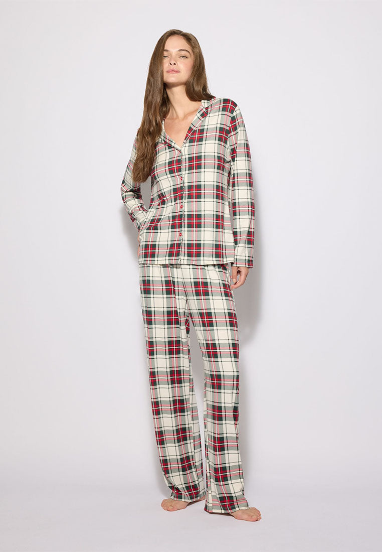 Women's Checked plaid pyjama set