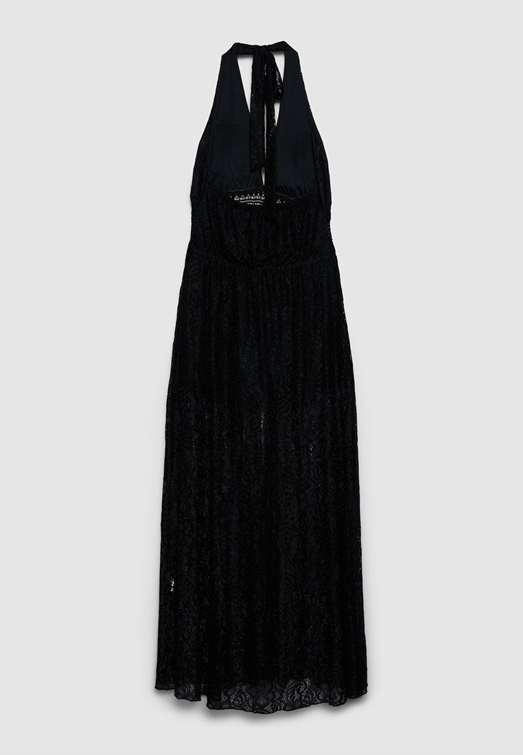 Women's Lace Halter Maxi Dress