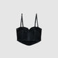 Women's Lace Faux leather Corset Top