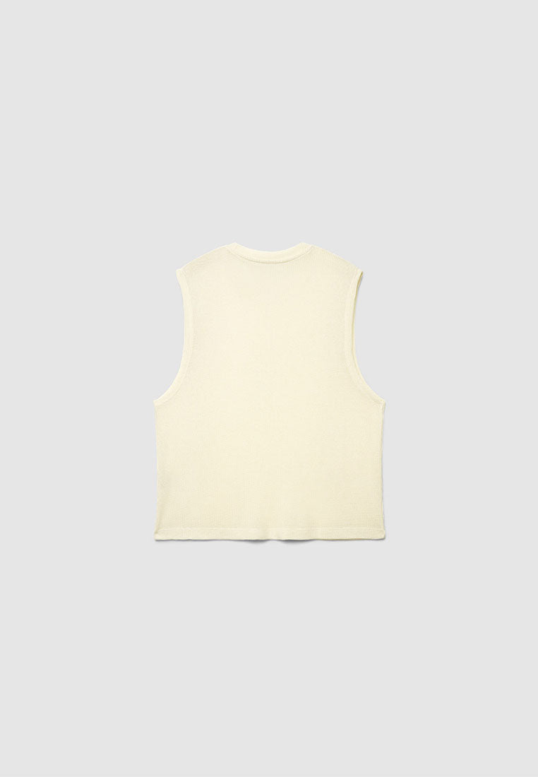 Men's Boxy Sleeveless Knit T-shirt