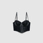 Women's Lace Faux leather Corset Top