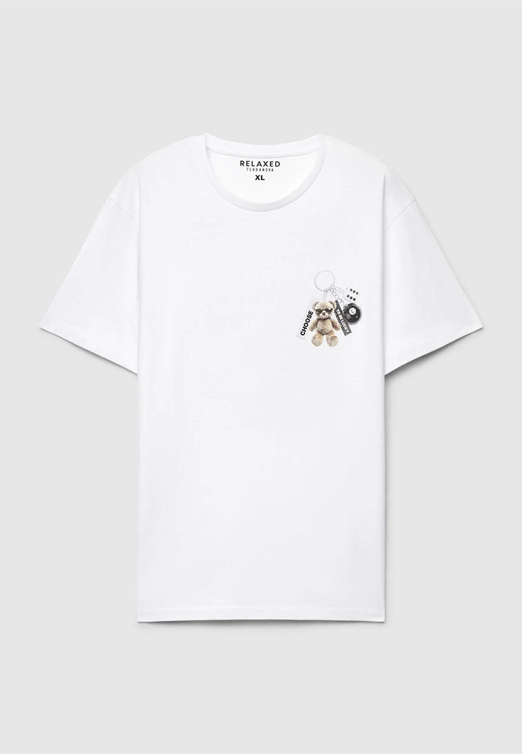 Men's Teddy Bear Keychain Relaxed Graphic T-Shirt