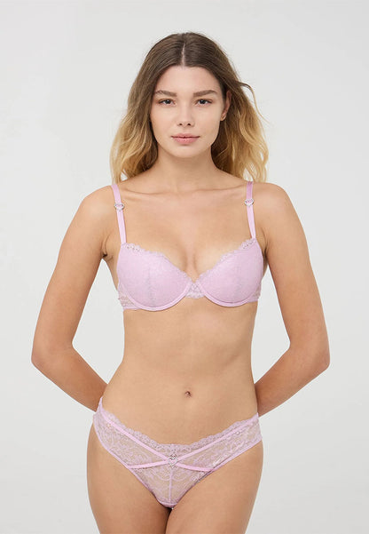 Women's Rhinestone Heart Detail Bra