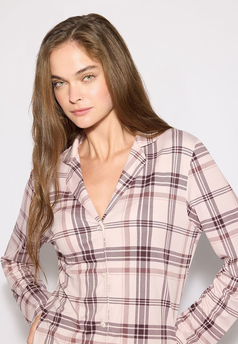 Women's Checked plaid pyjama set