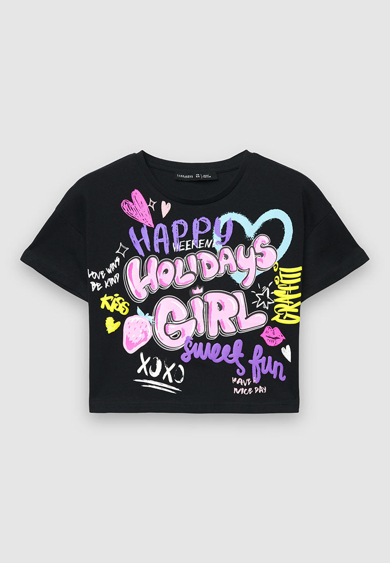 Graffiti-style print T-shirt for Girls