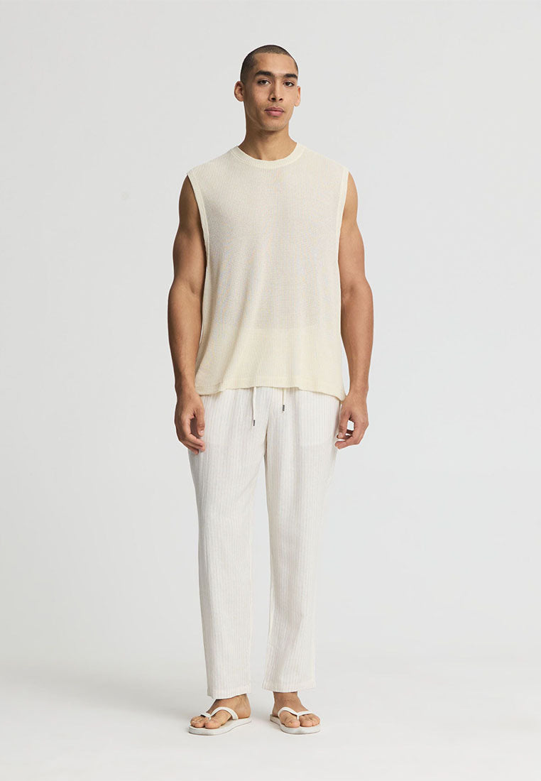 Men's Boxy Sleeveless Knit T-shirt