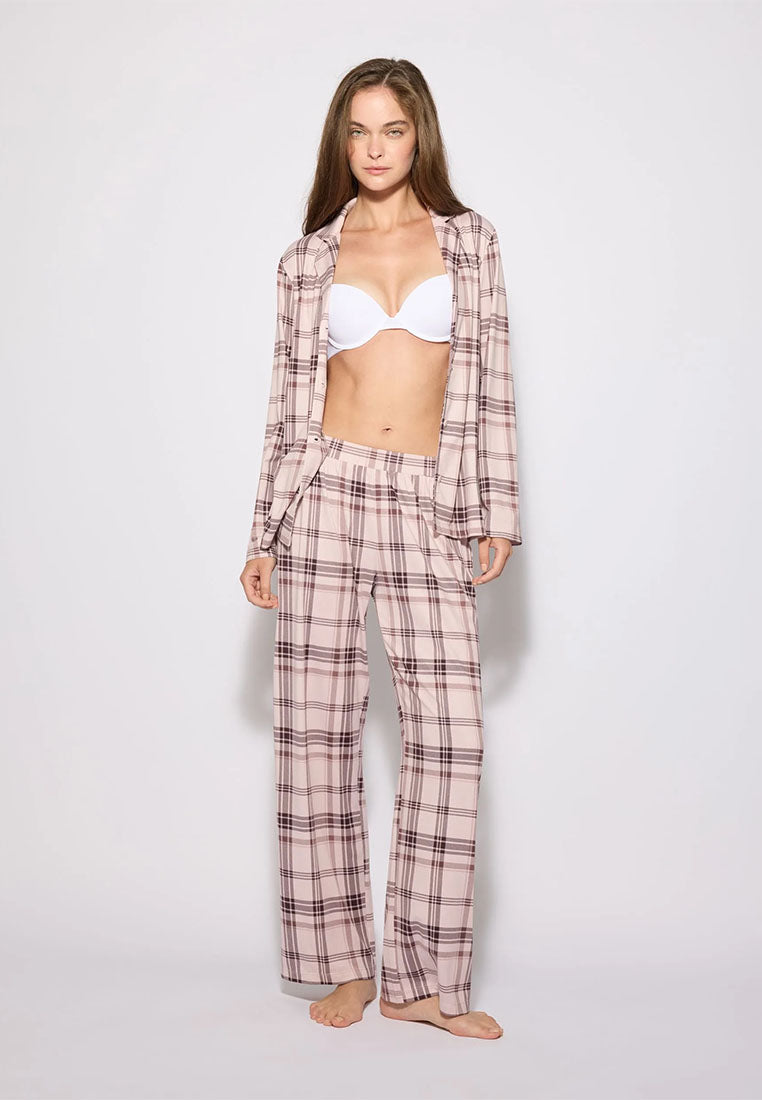 Women's Checked plaid pyjama set
