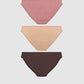 Women's Pack of 3 plain-colour briefs