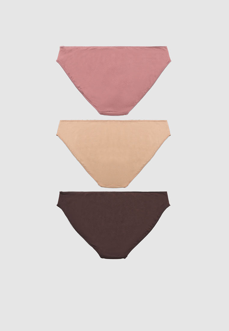 Women's Pack of 3 plain-colour briefs