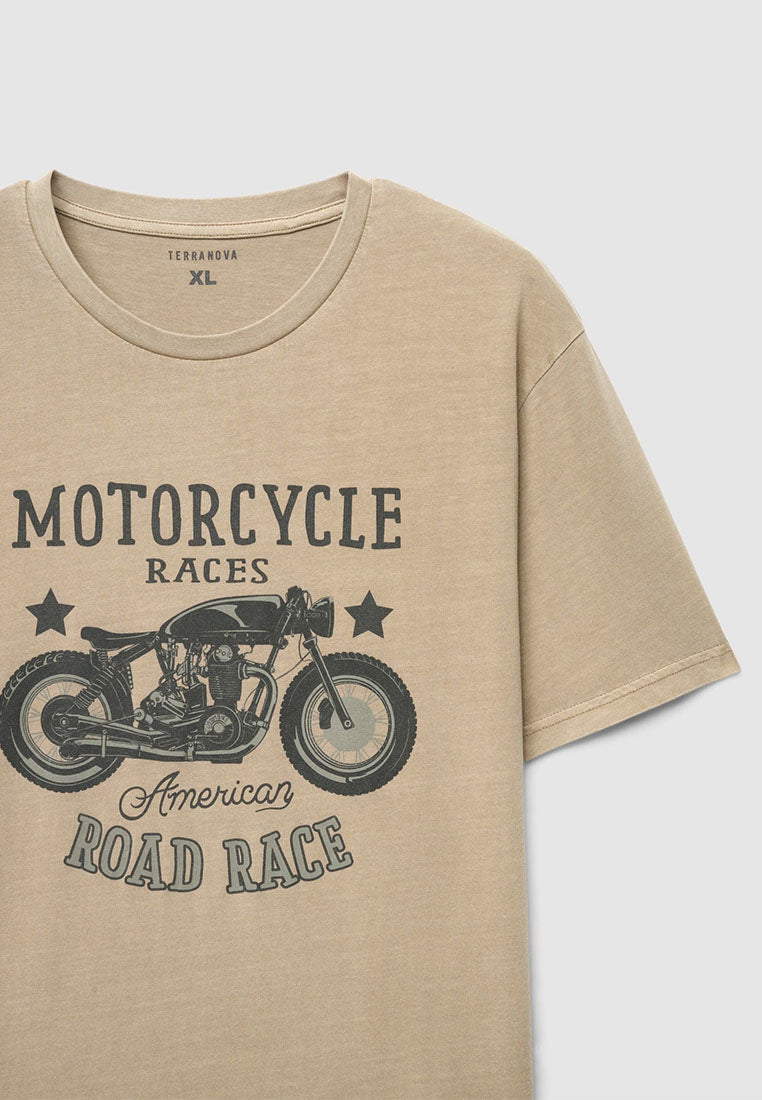 Men's Motorcycle Print T-shirt