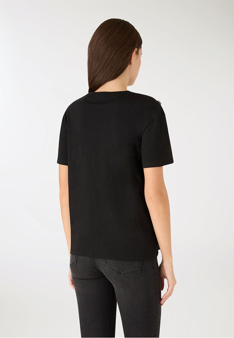 Women's crew neck T-shirt with Rhinestones
