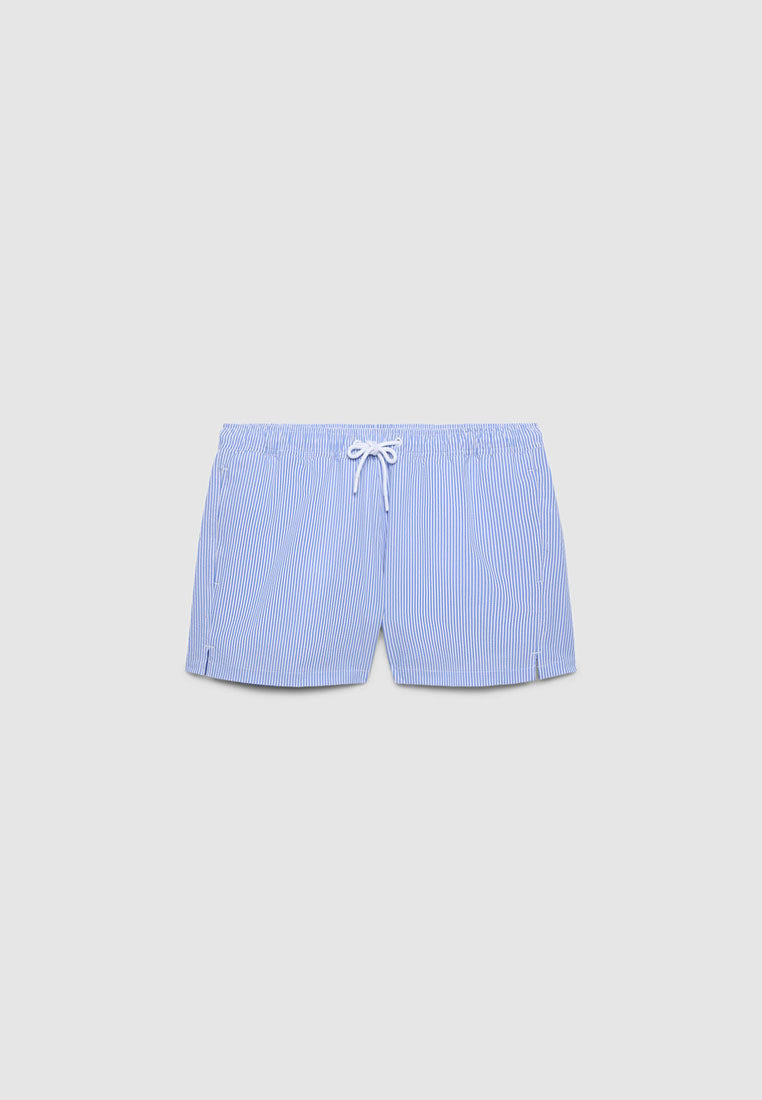 Men's Striped Drawstring Swim Shorts