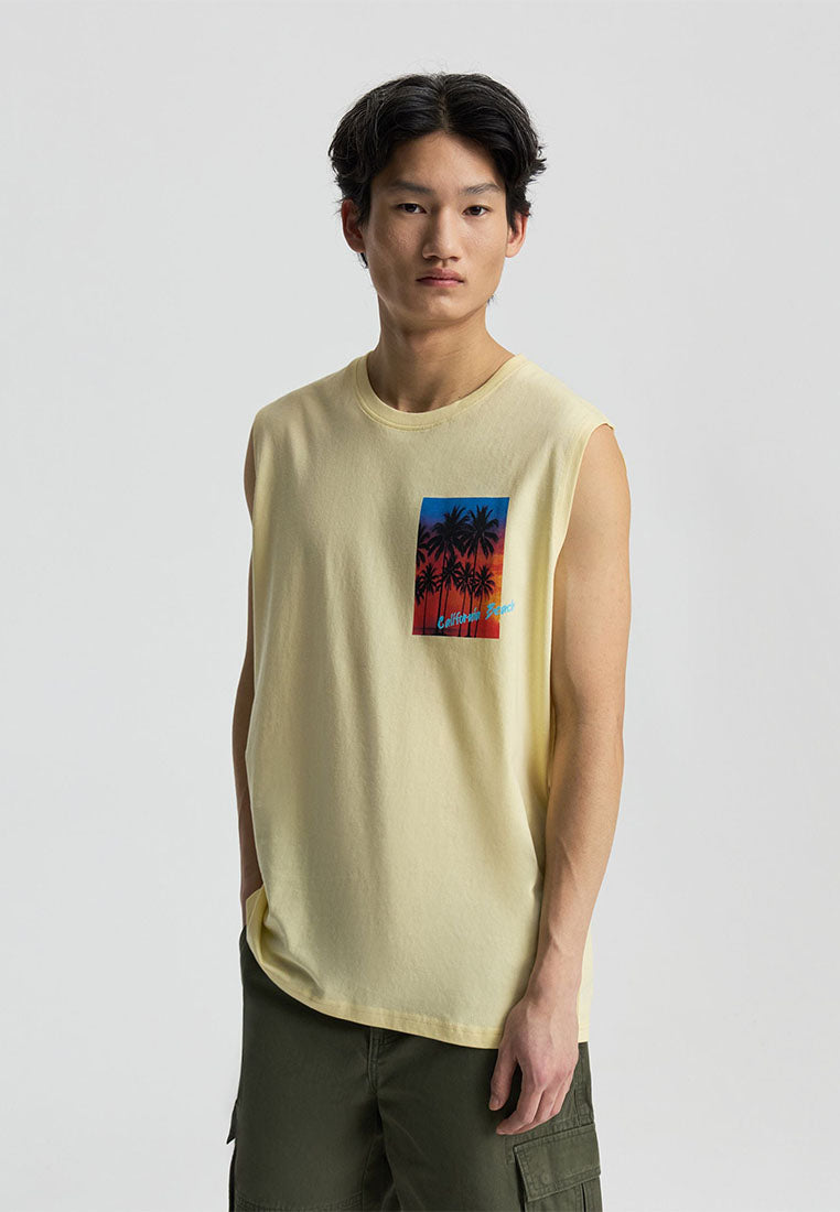 Men's Palm tree print Sleeveless Top