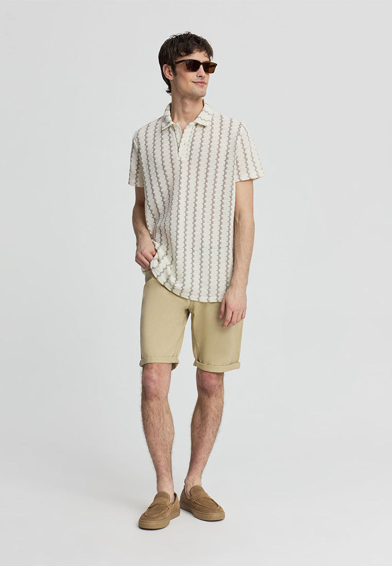Men's Zigzag Striped Polo T-Shirt