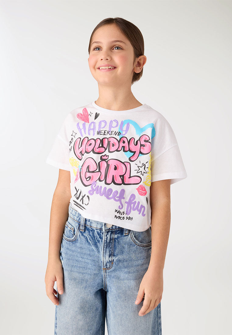 Graffiti-style print T-shirt for Girls