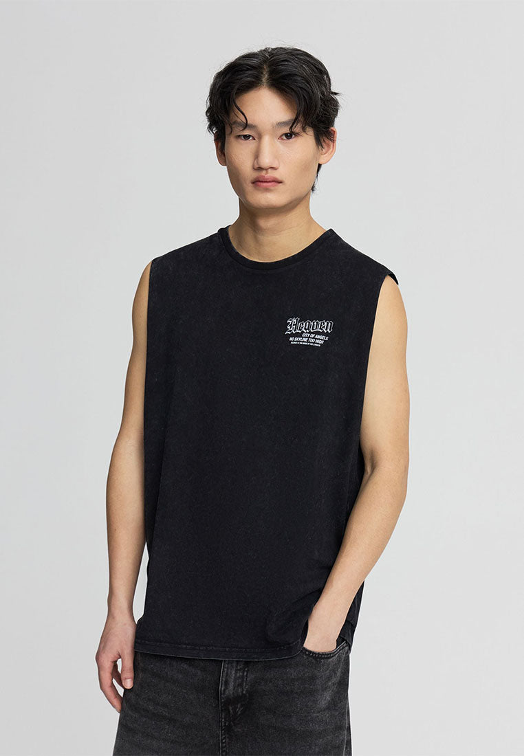 Men's Gothic Print Sleeveless Tank Top