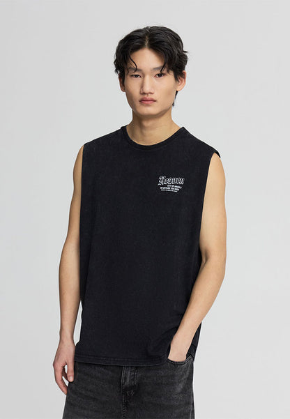 Men's Gothic Print Sleeveless Tank Top
