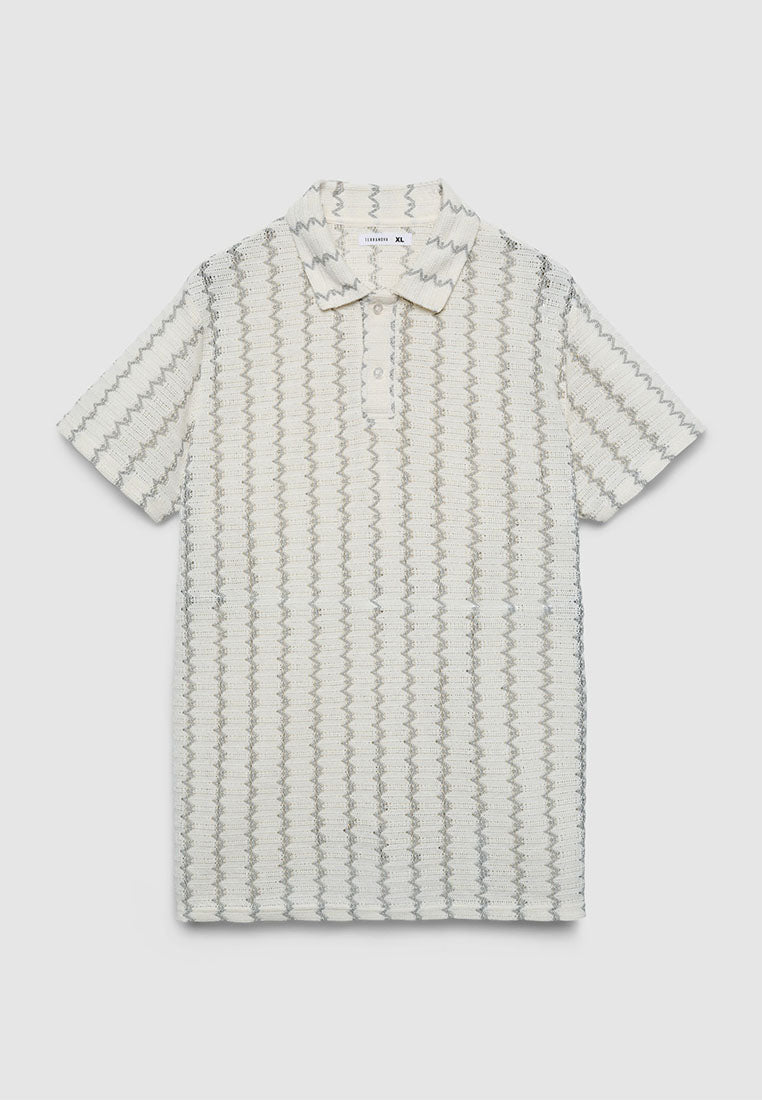 Men's Zigzag Striped Polo T-Shirt