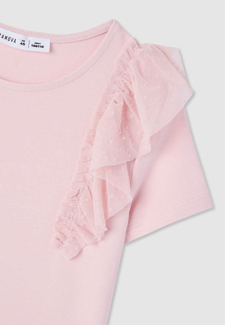 Kids Girls Short-sleeved T-shirt