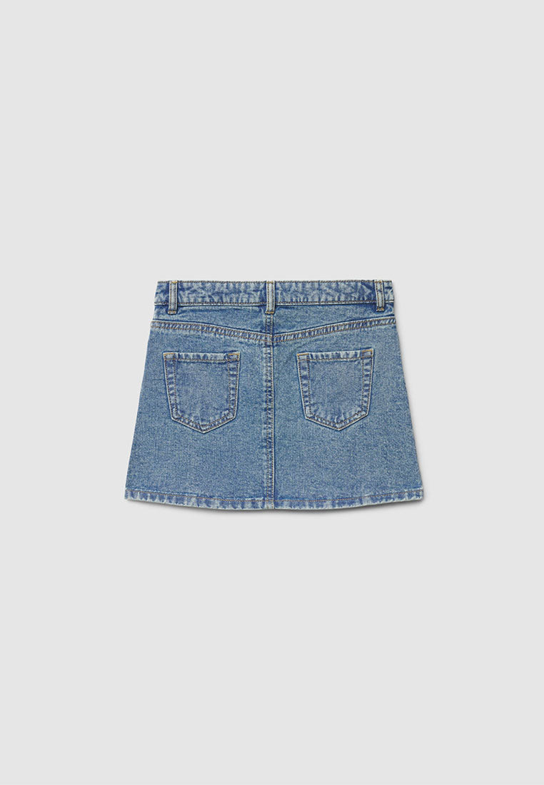 Ripped Denim Mini Skirt for Girls