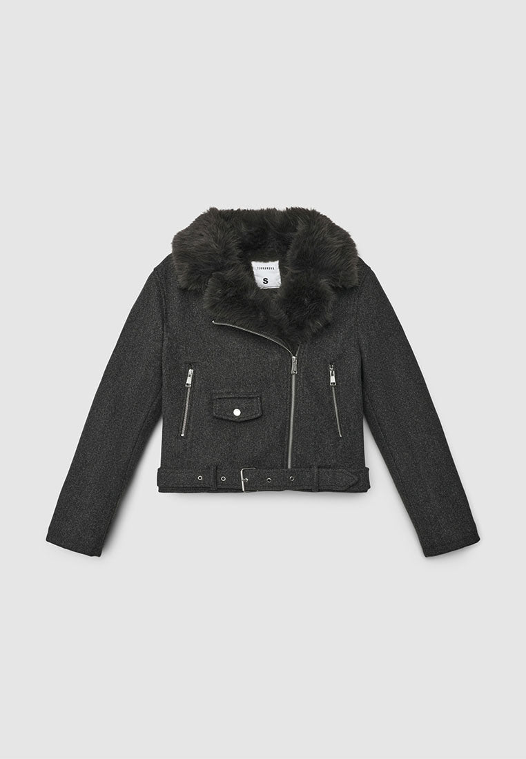 Women's Nail with fur-effect neck and belt