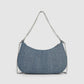 Women's Denim Half-Moon Shoulder Bag