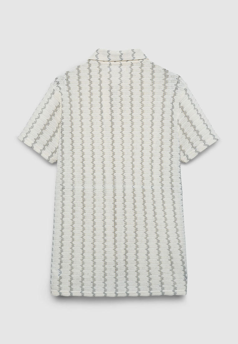 Men's Zigzag Striped Polo T-Shirt