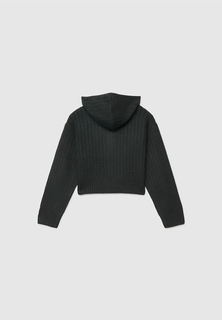 Women's Cropped cardigan with hood and zip