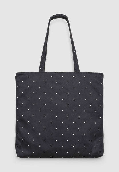 Women's Polka dot shopper bag with double handles