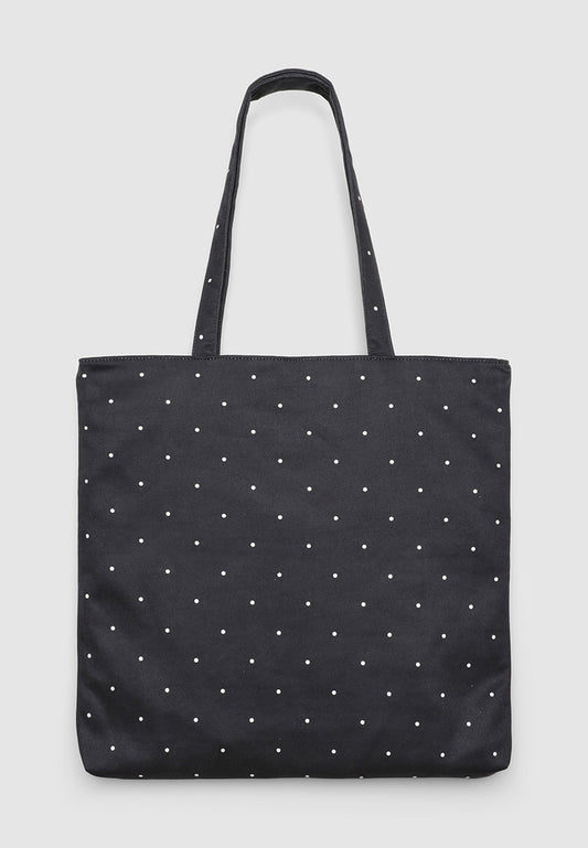 Women's Polka dot shopper bag with double handles