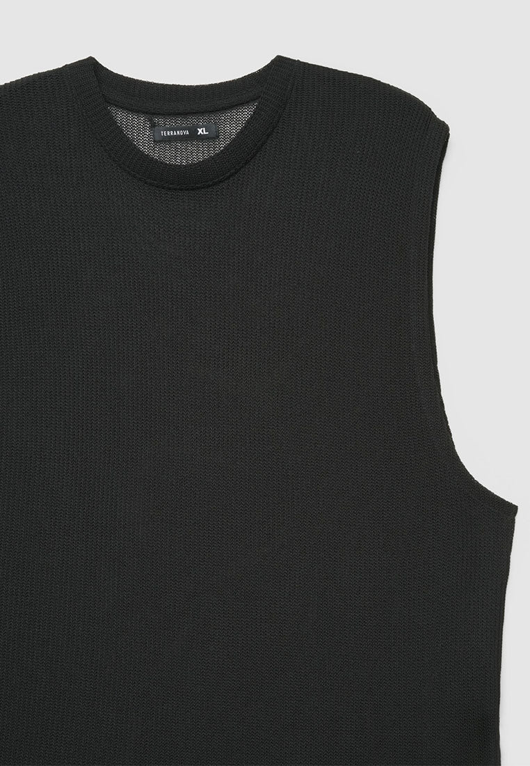 Men's Boxy Sleeveless Knit T-shirt