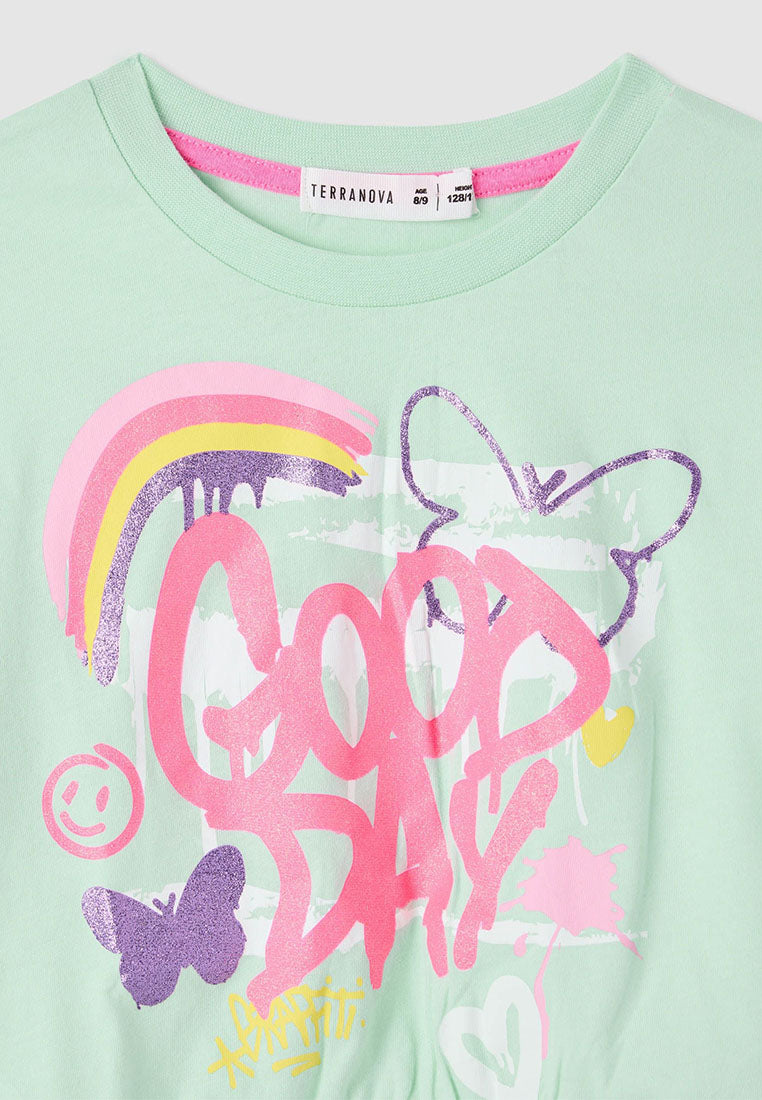 Graffiti print crop T-shirt for Girls
