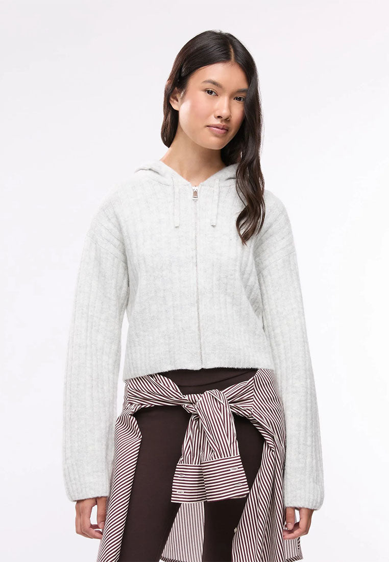 Women's Cropped cardigan with hood and zip
