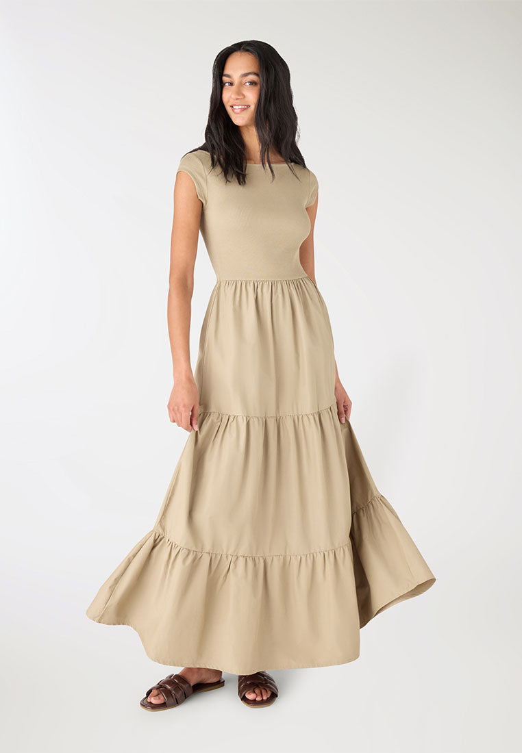 Women's Ribbed Tiered Maxi Dress